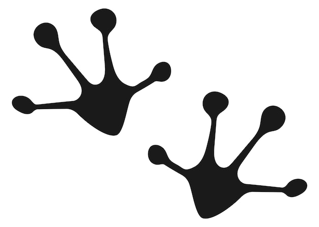 Frog footprint Toad feet black silhouette logo