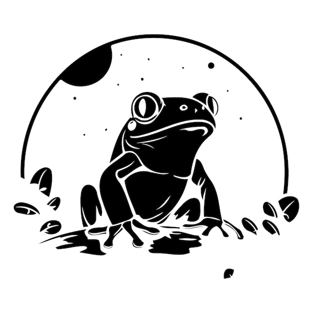 Frog in the forest Vector illustration of a frog in the forest