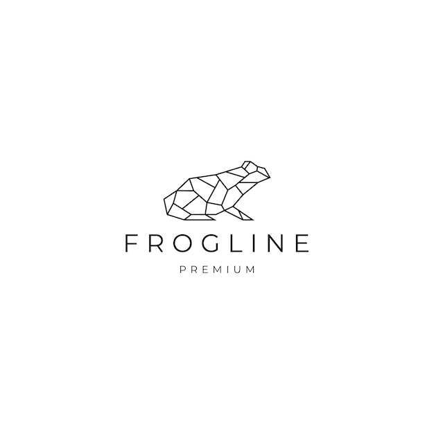 Frog geometric polygonal logo vector icon design template