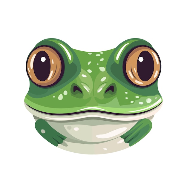 Vector frog head logo design abstract drawing frog face cute frog face isolated vector illustration