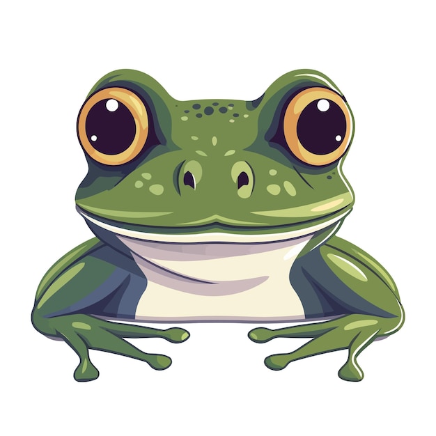 Дизайн логотипа головы лягушки Абстрактный рисунок лица лягушки Симпатичное лицо лягушки изолировано Векторная иллюстрация