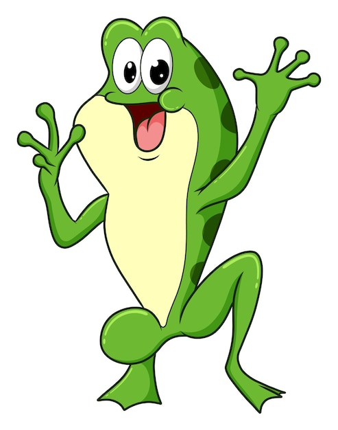 The frog is standing and posing happily of illustration