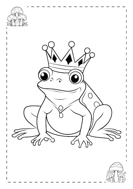 Vector frog kids coloring pages interior