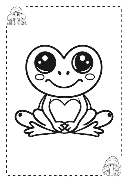 Vector frog kids coloring pages interior