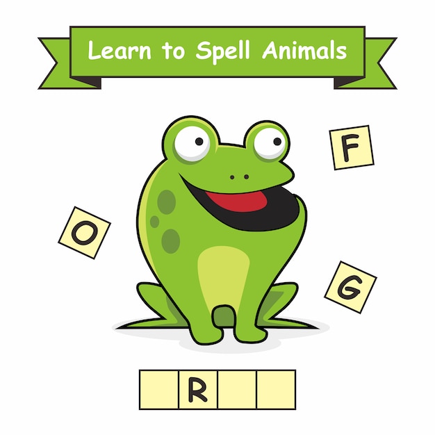 Frog learn to spell animals