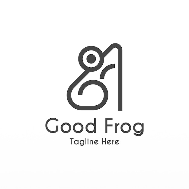 Frog logo design concept Simple frog silhouette logo template