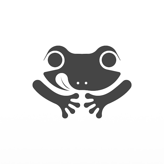 Frog logo design concept Simple frog silhouette logo template