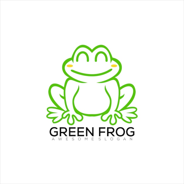 Frog logo design line art color