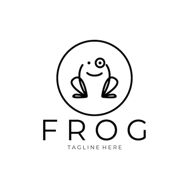 Frog logo simple vector design template
