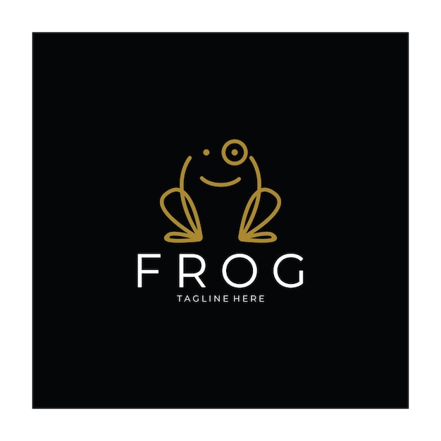 Frog logo simple vector design template