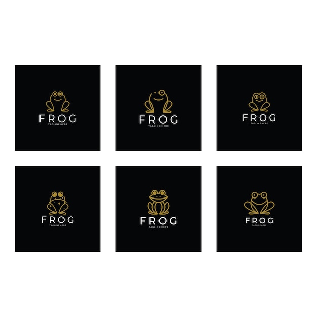 Frog logo simple vector design template