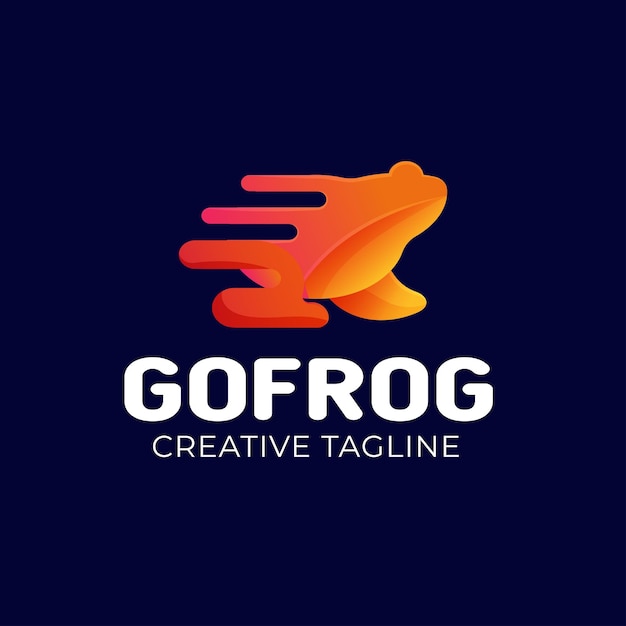 frog logo with gradient style