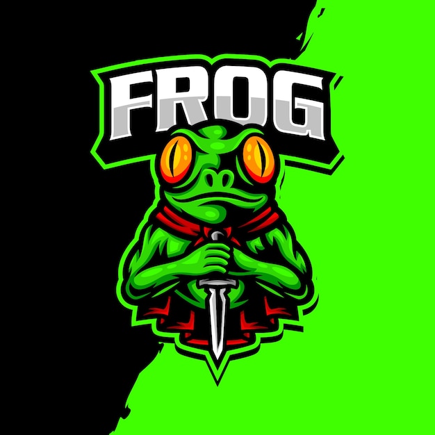 Vector frog mascot logo esport gaming