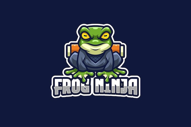 Frog ninja e-sport logo template