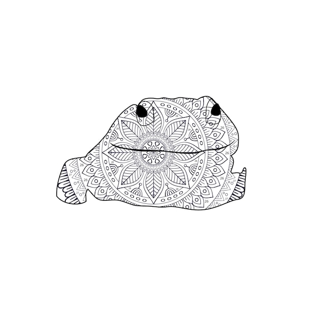 frog numbering Mandala coloring page