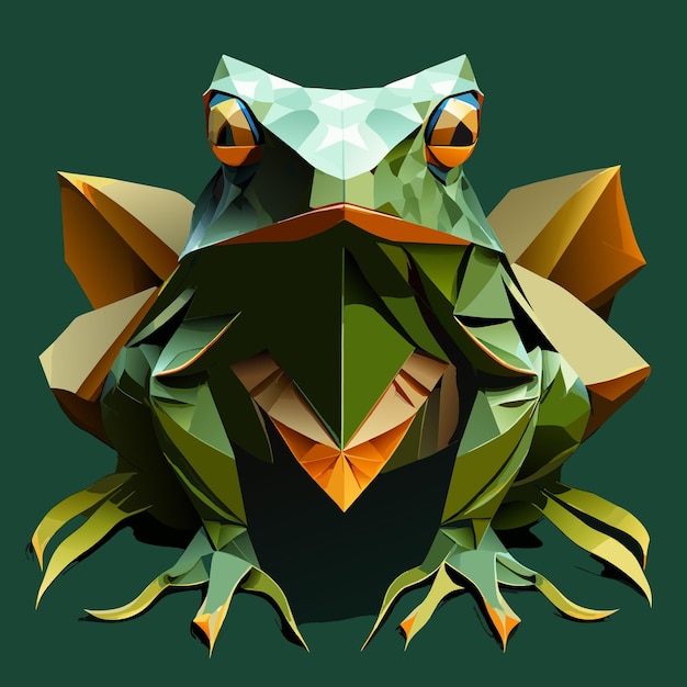 Frog Origami art Illustration