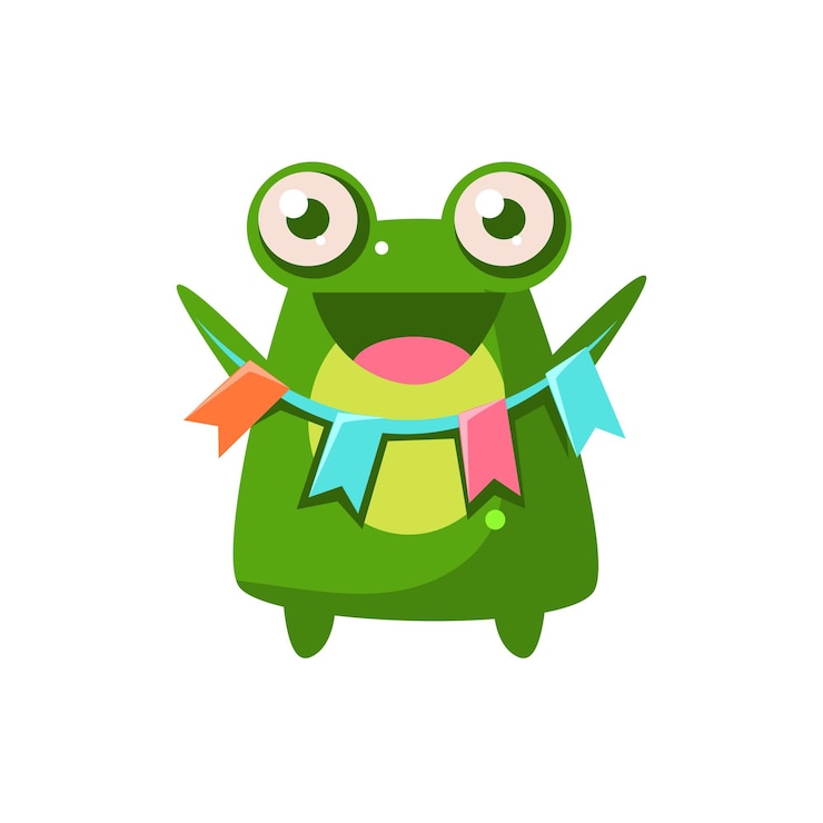 Vector frog party animal icon
