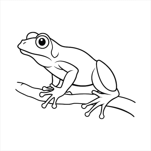 Frog Perching Line kunst