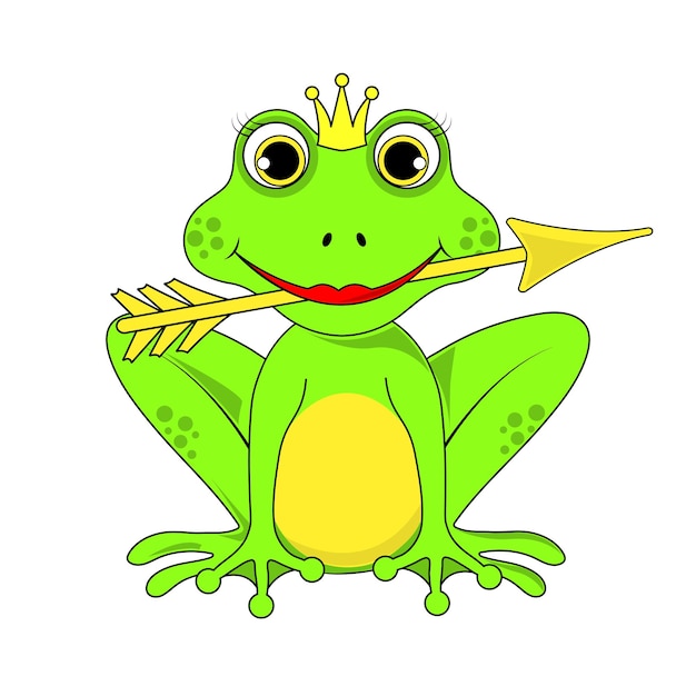 Frog Princess crown with arrow on white background in vector EPS 10.