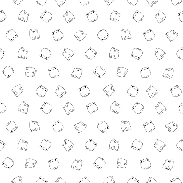 Vector frog seamless pattern coloring page