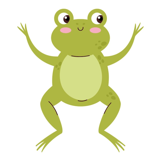 Vector frog standing cartoon