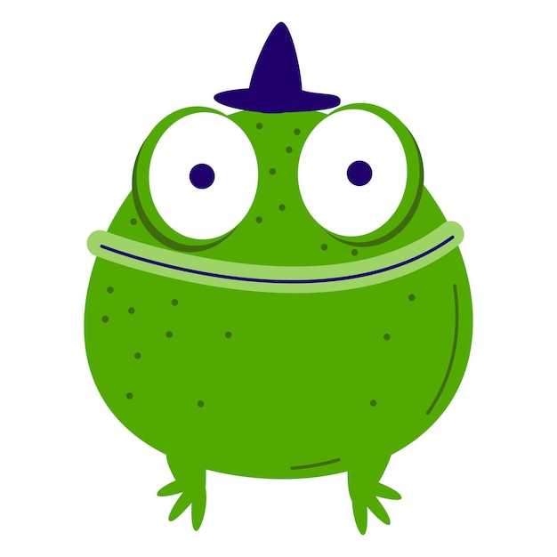 frog toad in the style of a doodle character for Halloween vector illustration