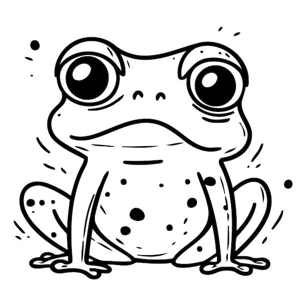 Frog Vector illustration of a funny cartoon frog isolated on white background