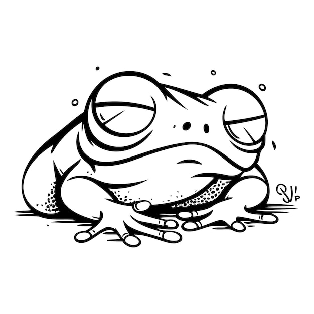 Vector frog vector illustration isolated on a white background cartoon style