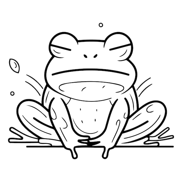 Vettore illustrazione vettoriale di rana isolata su uno sfondo bianco