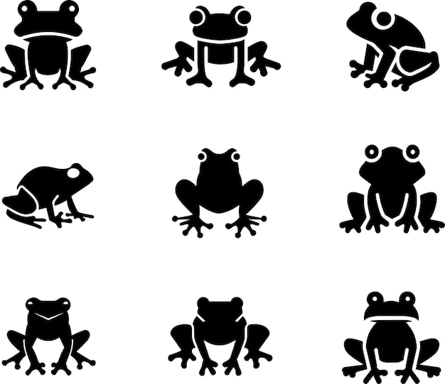 frog vector silhouette illustration black color 2