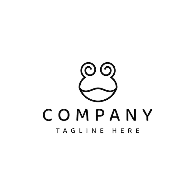 Frog with spiral eye logo design