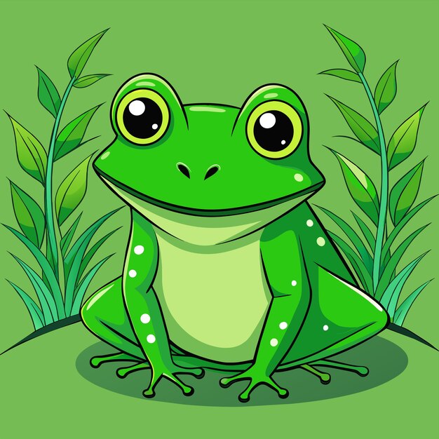 Vector froglet croaking froggy bullfrog amphibian toads leapfrog ecology wildlife