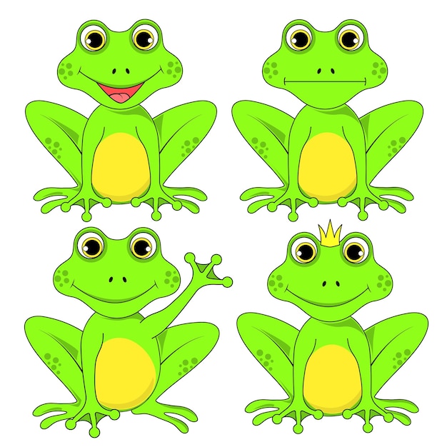 Frogs set on white background in vector EPS 10.