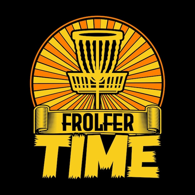Frolfer time best disc golf sports t shirt design illustration vector artwork