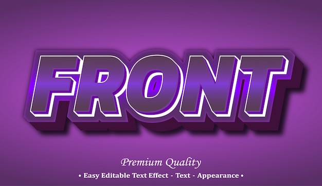 Front 3d font style effect