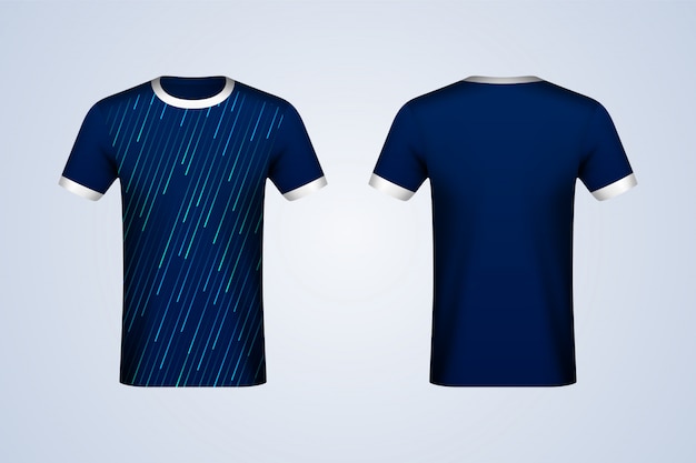 Mockup di maglia blu astratta anteriore e posteriore