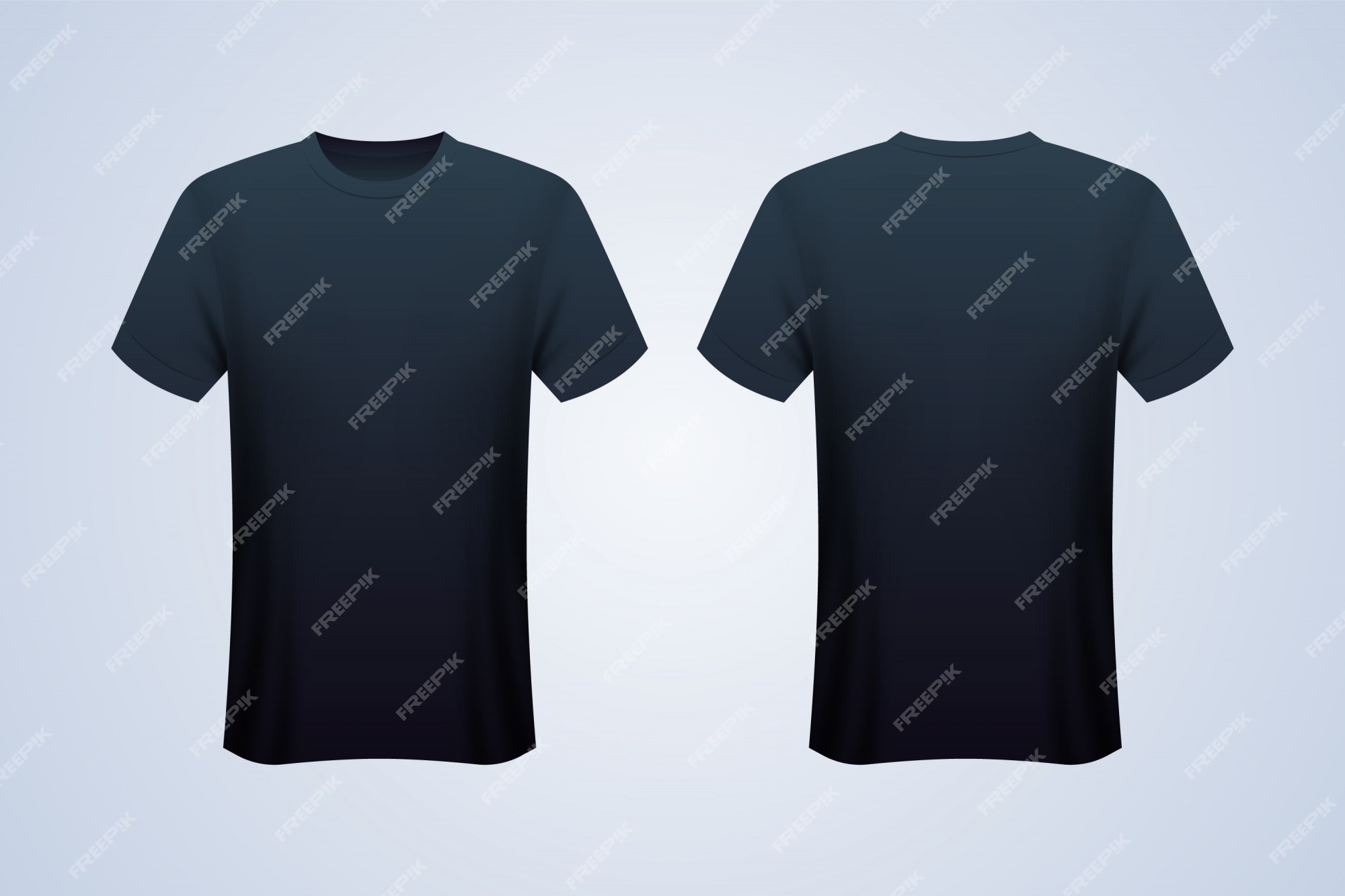 Premium Vector | Front and back black t-shirt mockup