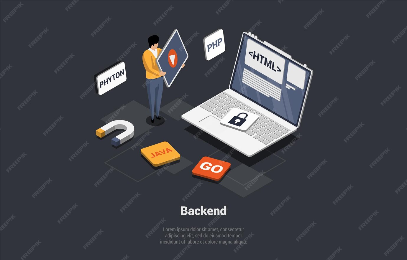 Premium Vector | Front and back end of development responsive web ...