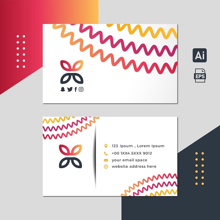 Vector front and back modern business card templates premium elegant creative business card template