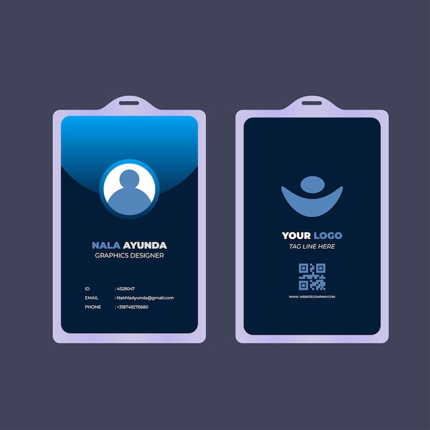 Front and back vertical id card