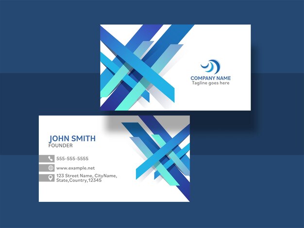 Vector front and back view of business card template