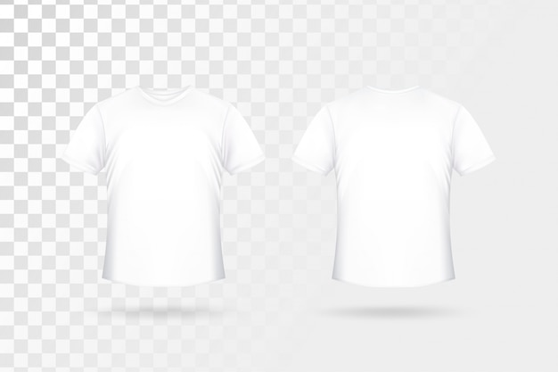 Vector front and back white tshirt