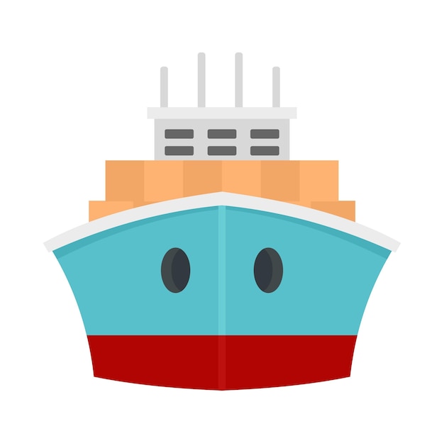 Front container ship icon Flat illustration of front container ship vector icon for web design