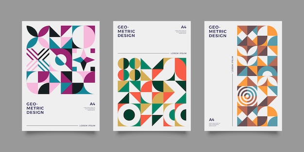 Front cover retro geometric template