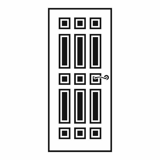 Front door icon in simple style on a white background