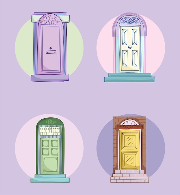 Front doors to houses