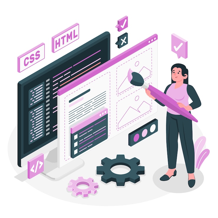 Vector front end concept illustration