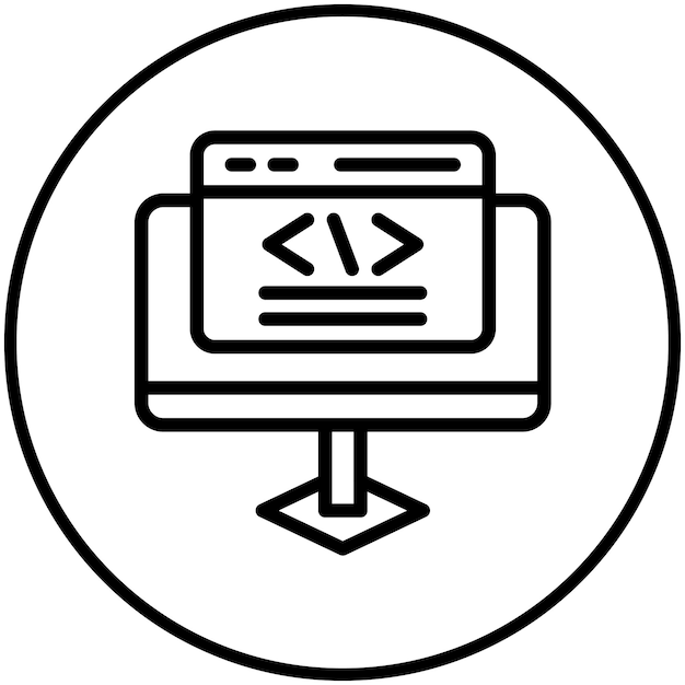 No Codeアイコンセットのフロントエンド開発ベクトルアイコンのイラスト