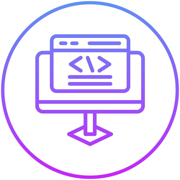 No Code 아이콘 세트의 프론트 엔드 개발 터 아이콘 일러스트레이션