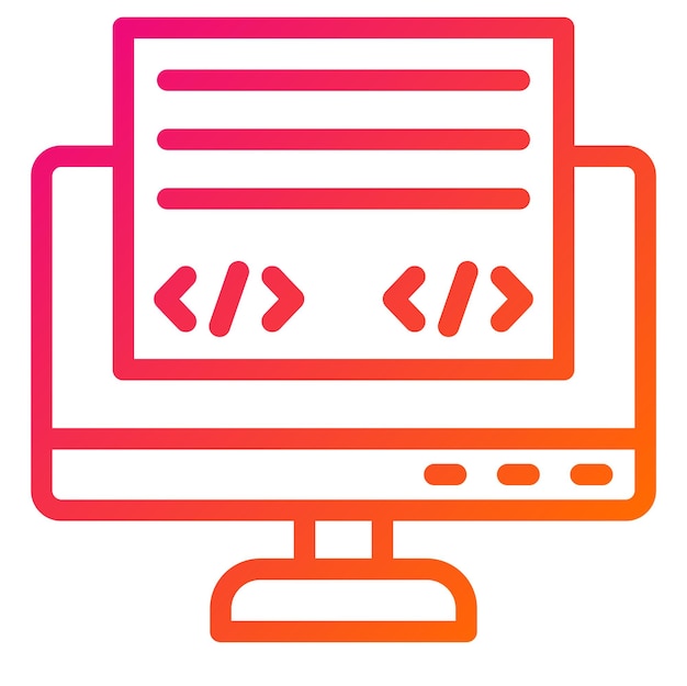 프론트 엔드 터 아이콘 디자인 일러스트레이션